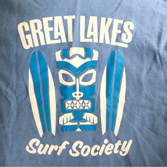 NWT Great Lakes Surf Society Tiki Surfing T-Shirt, S - Picture 2 of 5